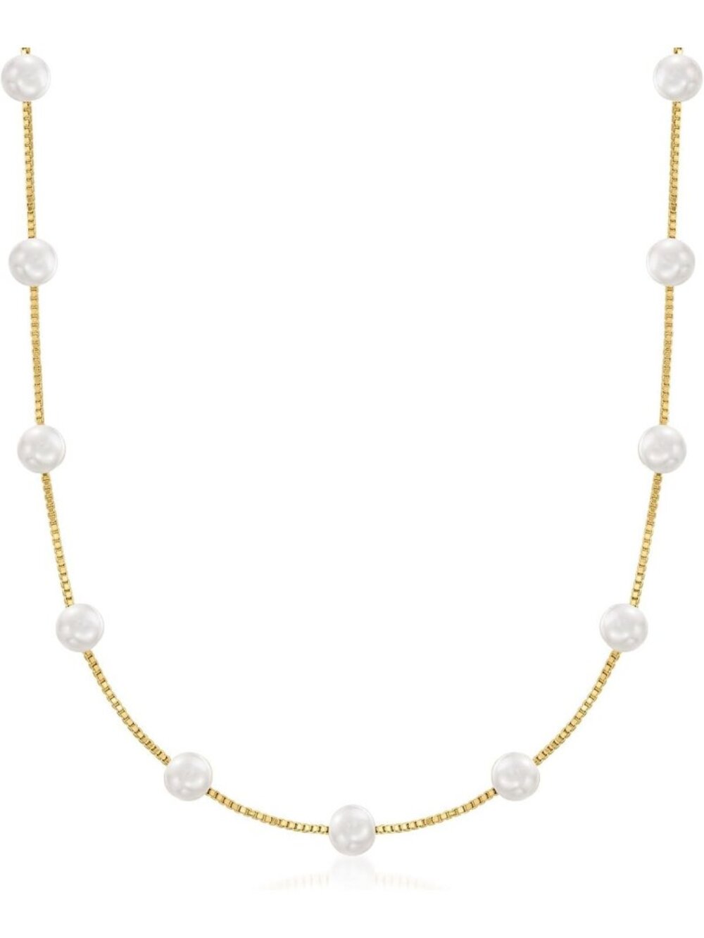 Elegant 6-6.5mm Cultured Pearl Station Necklace | Timeless Jewelry Accessory